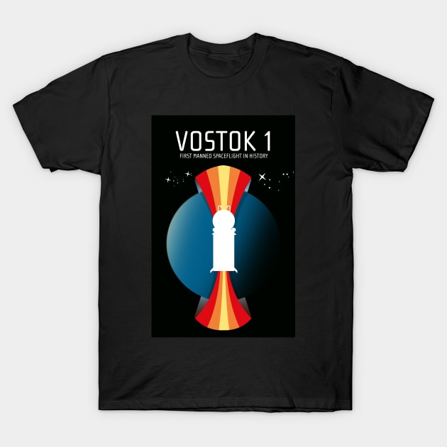 Vostok 1 Space art T-Shirt by nickemporium1